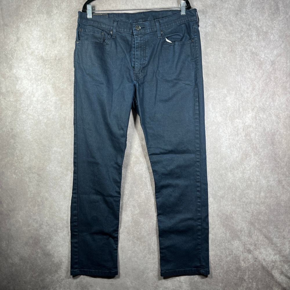 Levi's 511 Jeans Mens Size 38X30 Blue Dark Wash Coated Denim Straight‎ Casual